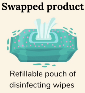 Pack of refillable disinfecting wipes